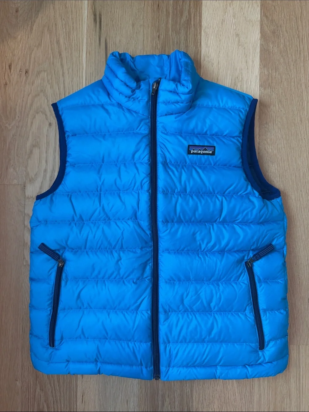 Patagonia Bright Blue Quilted Down Vest Kids